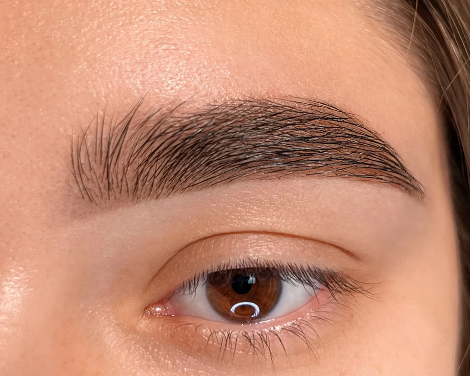After brow tint, portfolio example by Elina