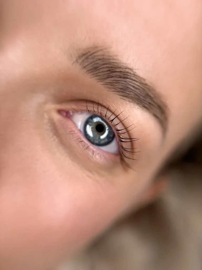 Detail of a natural lash lift result by Elina from the Vancouver portfolio