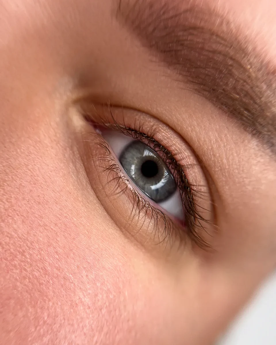 Close-up of a finished lash line treatment by Elina, Vancouver portfolio example 3