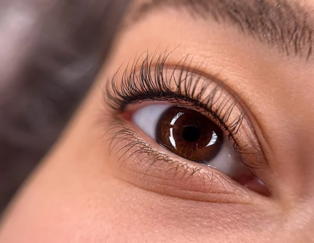 Close-up of lash line enhancement by Elina from the Vancouver portfolio