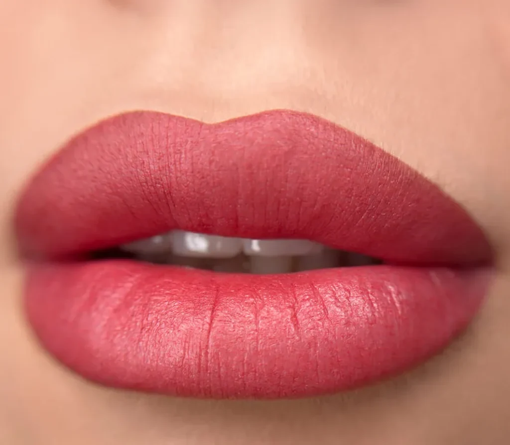 Close-up of a lip blush result by Elina from the Vancouver portfolio