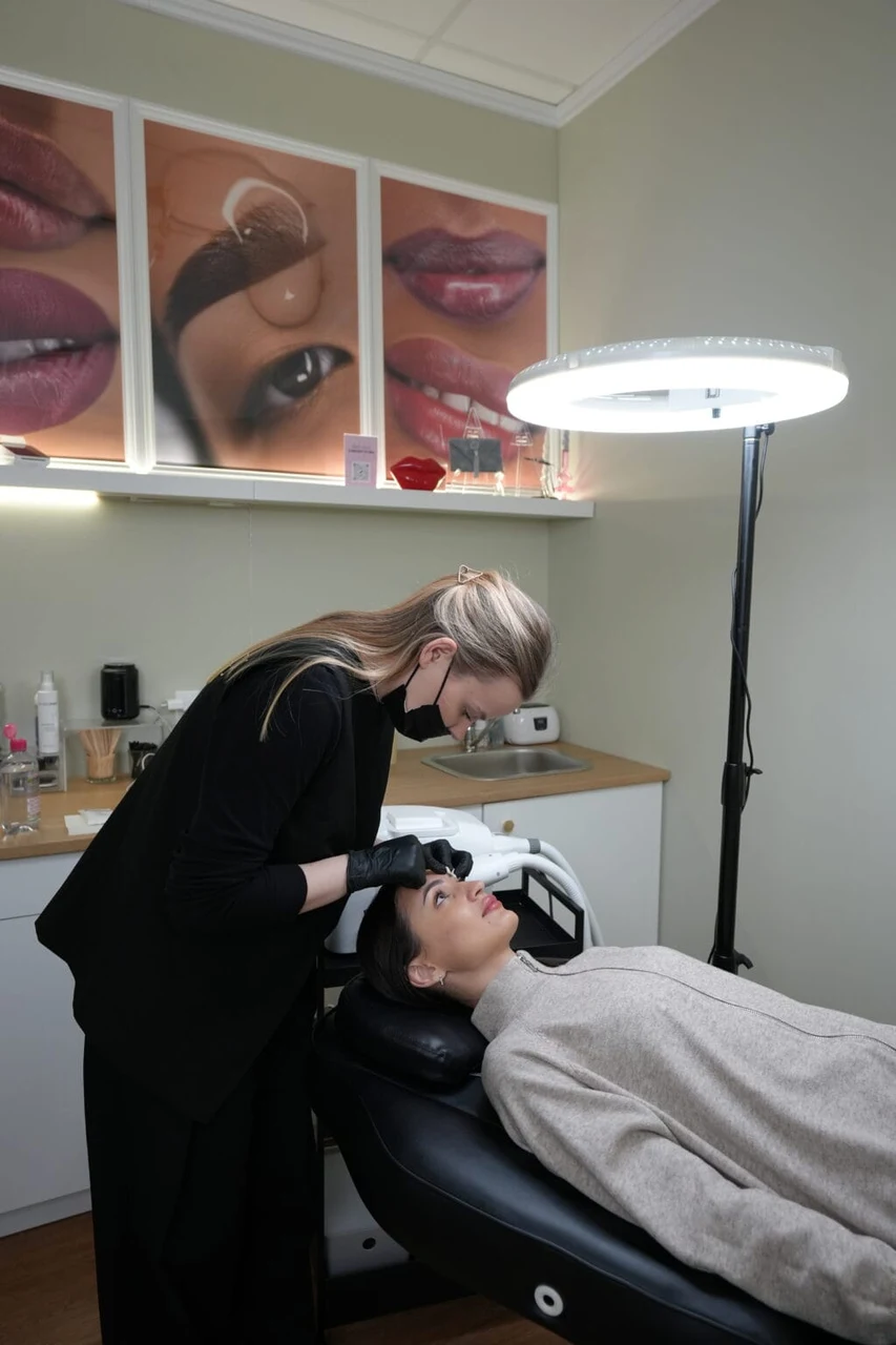 Elina working with a client in the Vancouver studio